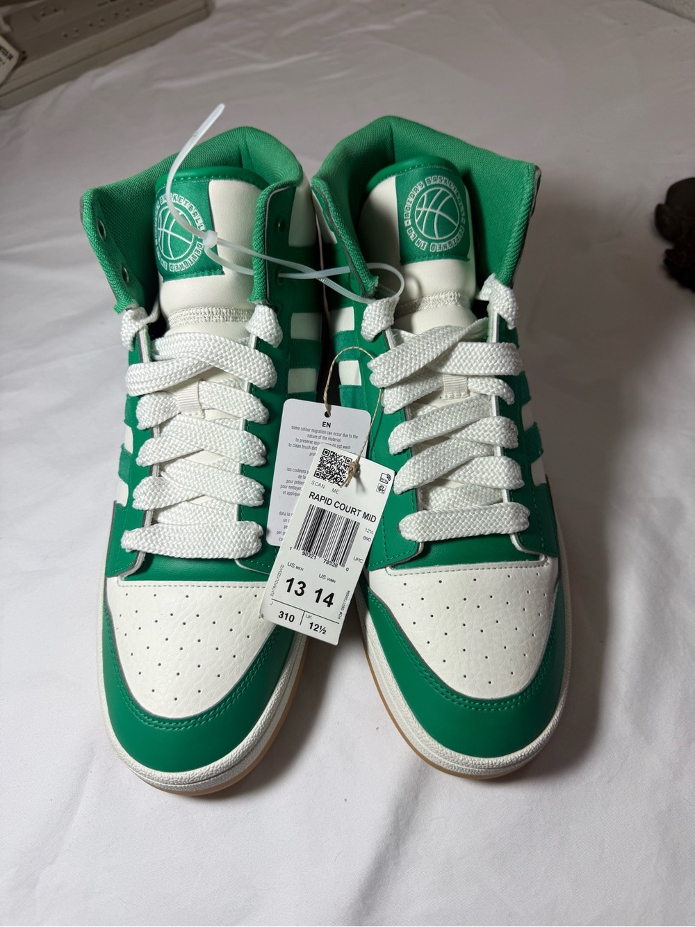adidas Rapid Court Mid Top Green White Gum Sole JS2218 Men’s Size 13 NWT No Box